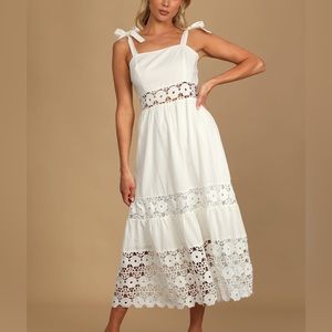 Lulus white midi dress